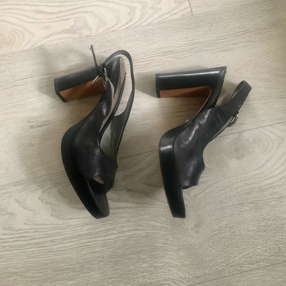 Kenneth Cole Reaction Leather Slingback Peep Heels - Picture 14 of 16